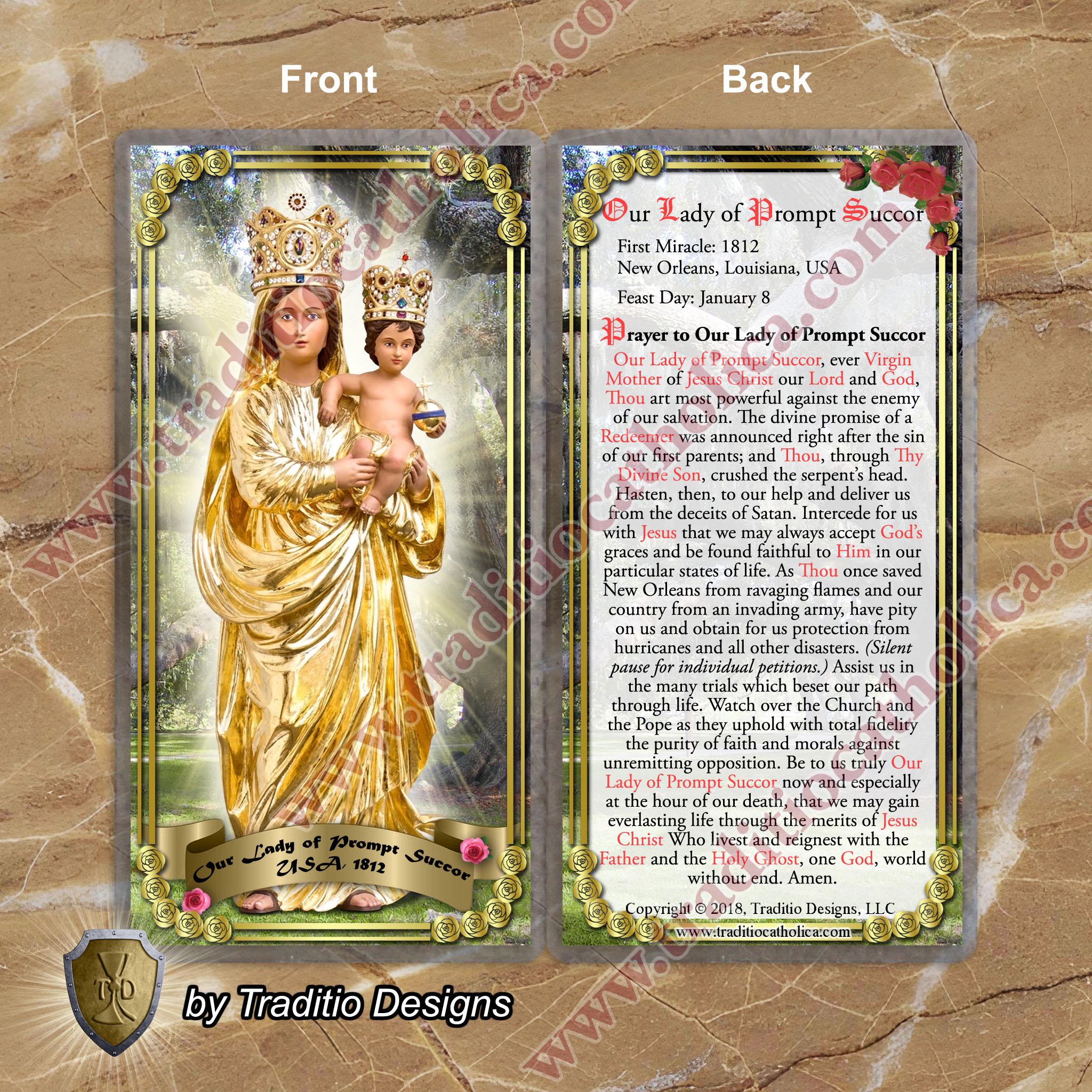 Our Lady of Prompt Succor Louisiana New Orleans Laminated Holy