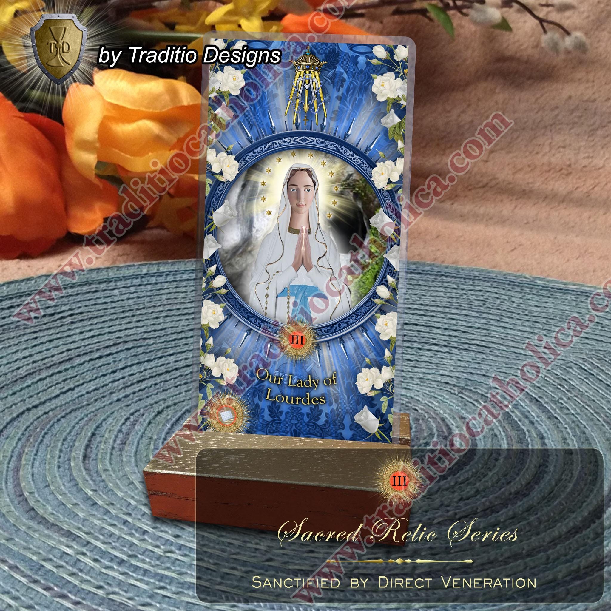 Our Lady of Lourdes Laminated Catholic Holy Prayer Cards. Our Lady of ...