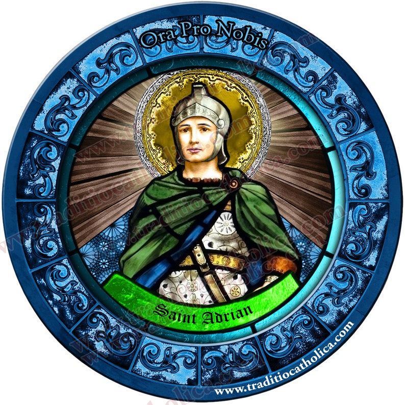 Saint Adrian Patron of Soldiers and Epilepsy Stained Glass Etsy