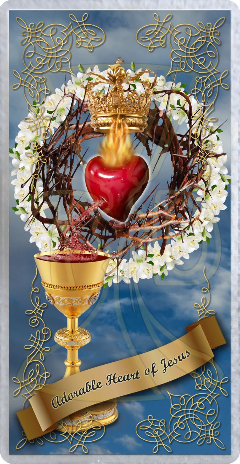 Gebetskarten Heiliges Herz Jesu – Laminiert, 20 Stück (für Andacht & Geschenk)