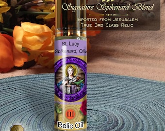 St. Lucy of Syracuse Relic Anointing Oil | Eye Diseases, Hemorrhages & Throat | Oil or Card Set