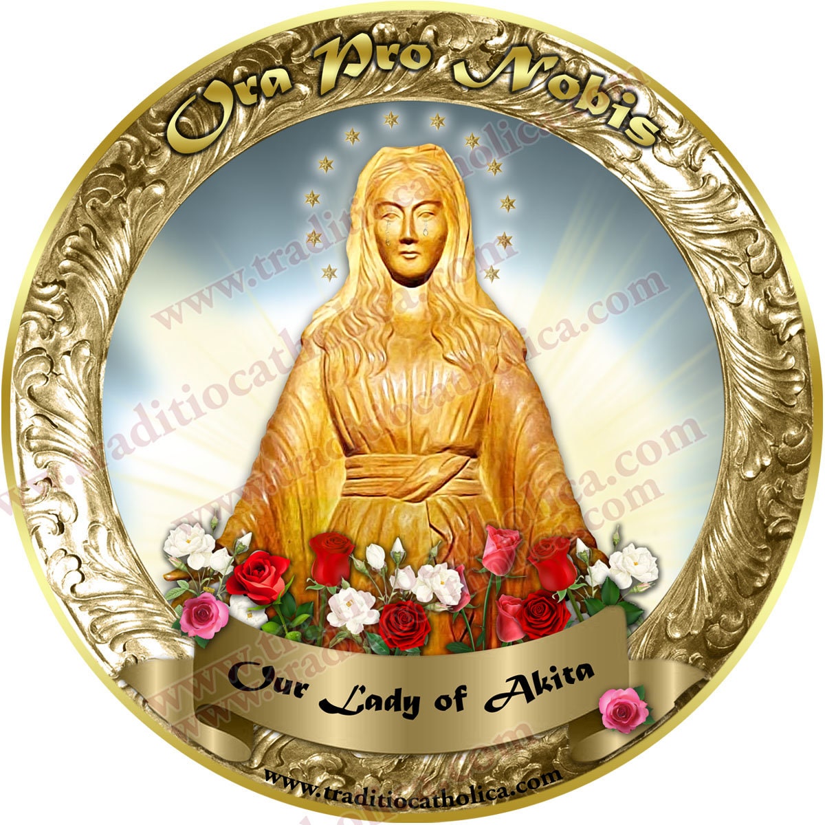 Our Lady of Akita, Japan Gold Round and Rectangular Custom Refrigerator ...