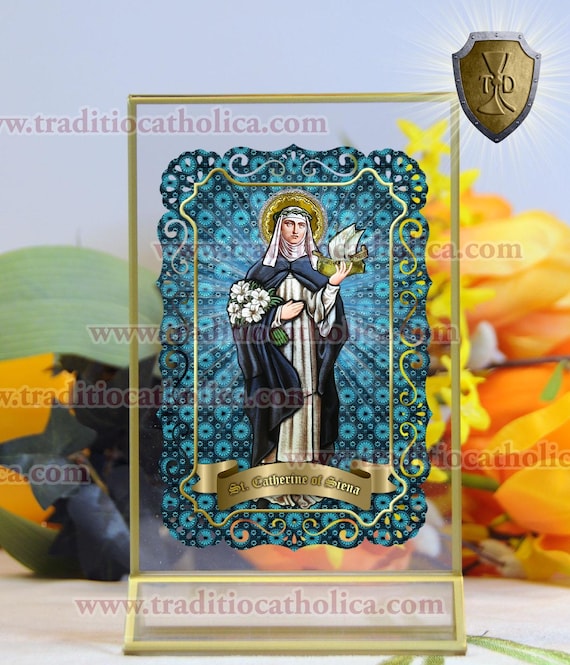 Saint Catherine of Siena Laminated Holy Prayer Cards. St