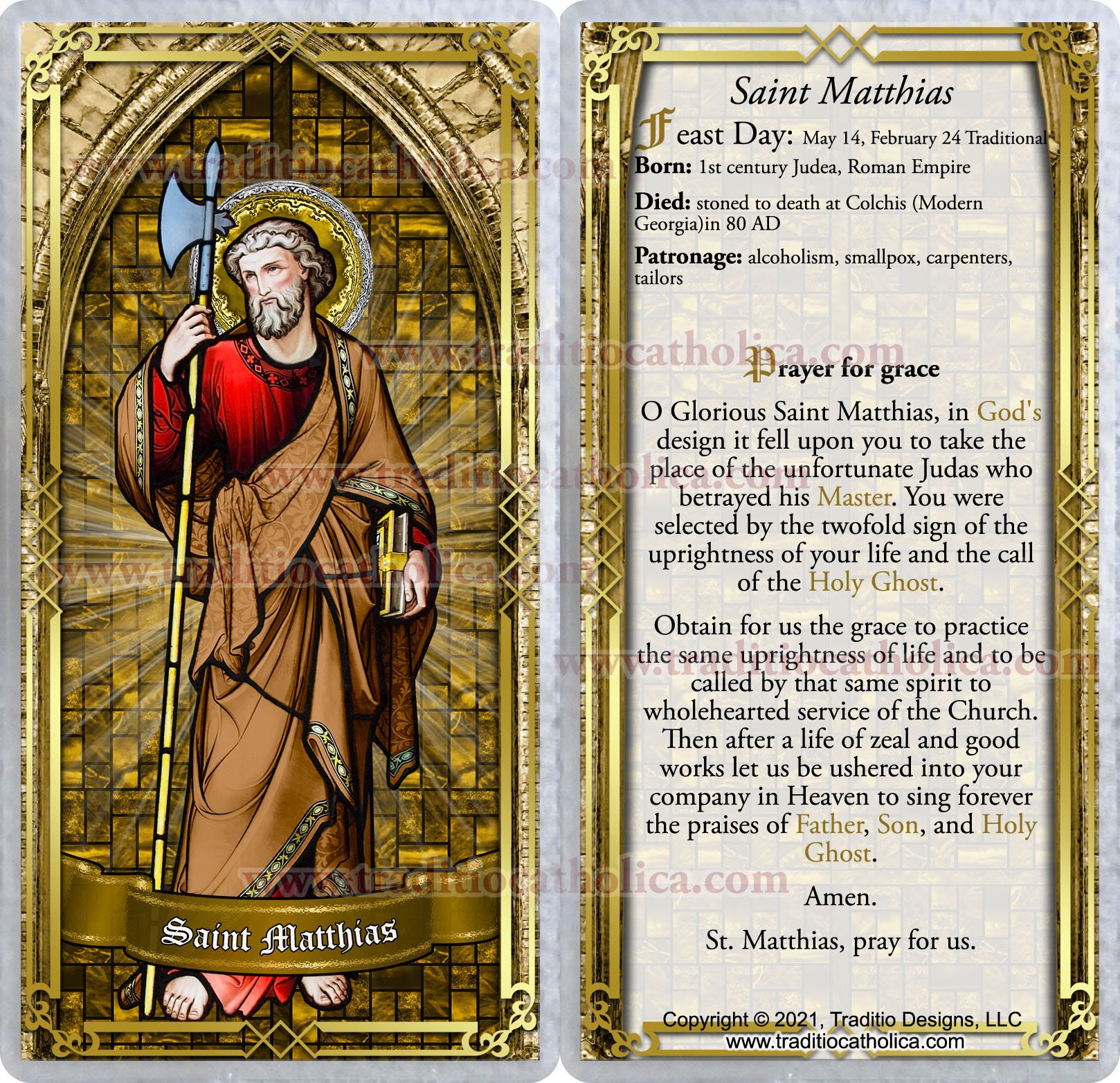 Twelve (12) Apostles Stained Glass Catholic Holy Prayer Card Gift Set ...