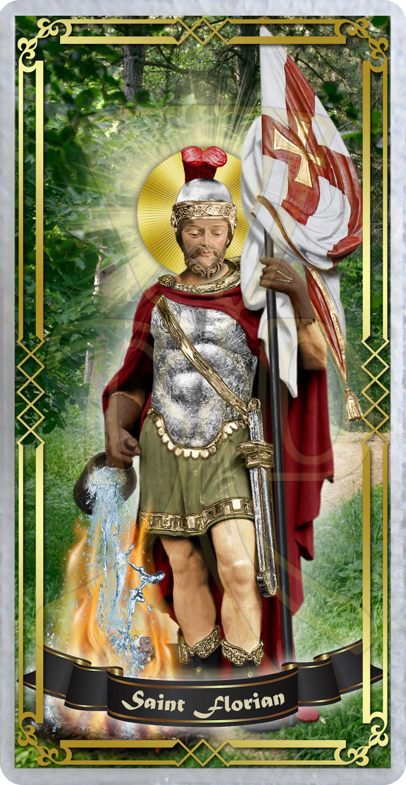 Saint Florian laminated Holy prayer cards. Patron saint of Etsy Saint Florian laminated Holy prayer cards. Patron saint of Etsy