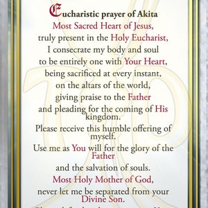 Our Lady of Akita laminated Holy Prayer card. Statue of Mary | Etsy