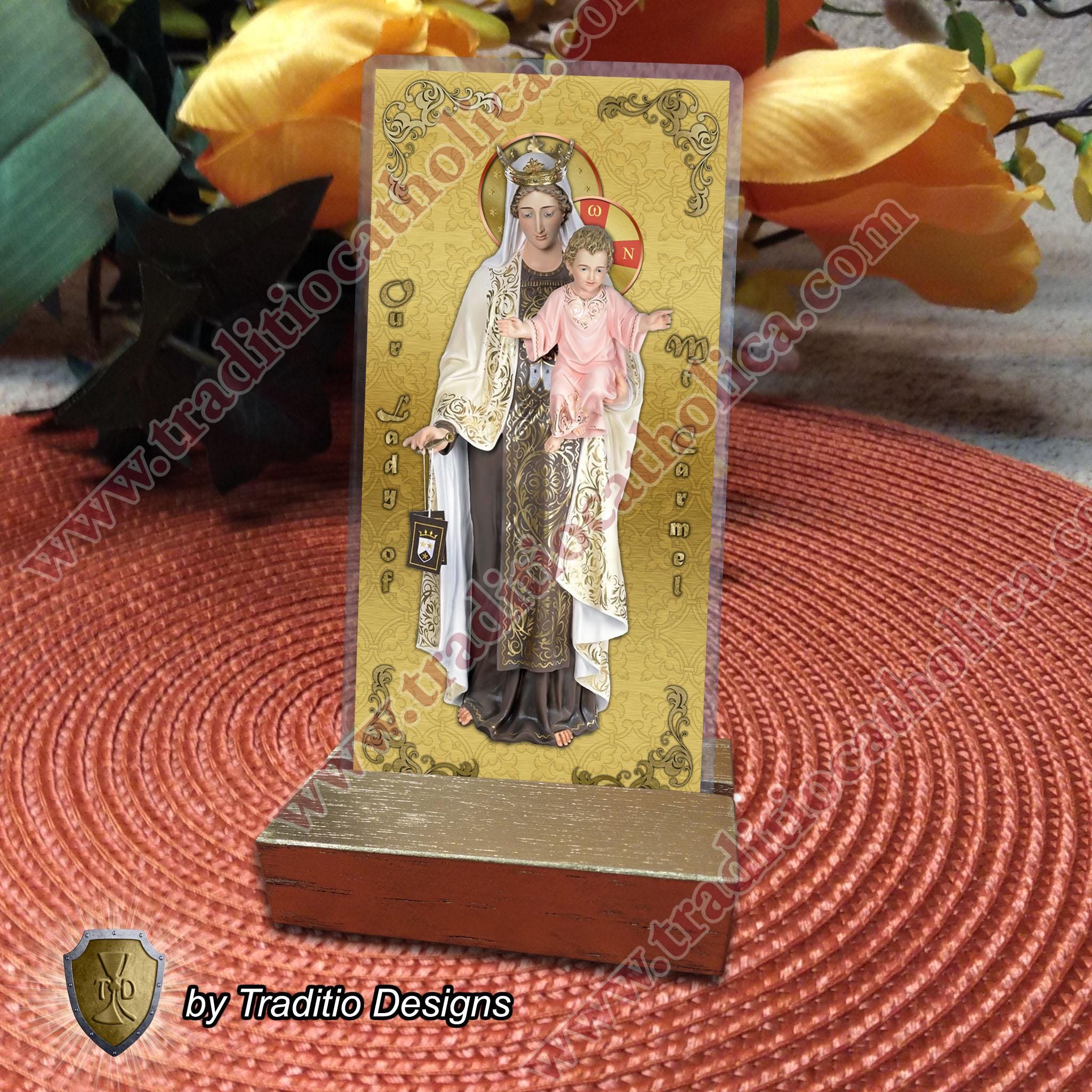 Our Lady of Mt Mount Carmel Laminated Catholic Holy Cards. Our Lady of ...