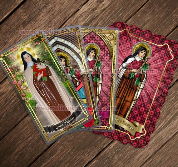 Saint Therese of Lisieux, Little Flower Laminated Catholic Holy