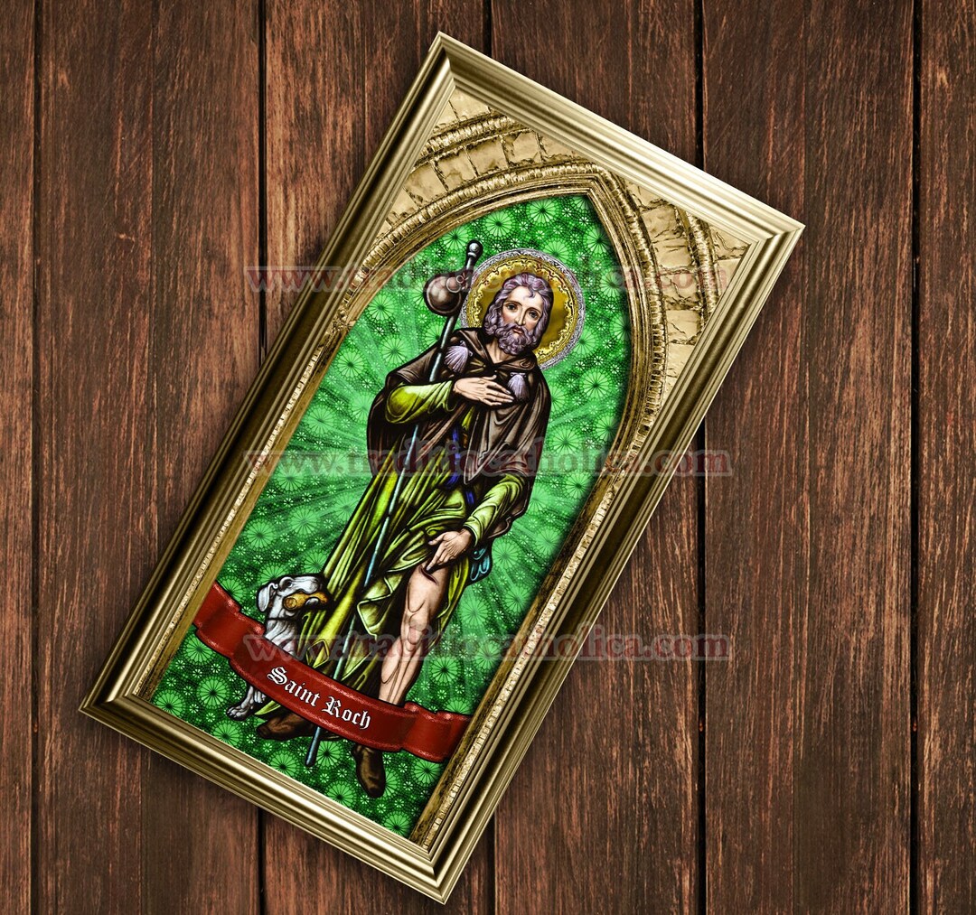 St Rocco Saint Roch (rocco), Patron Saint of Pandemics and Knee Problems Stained ...