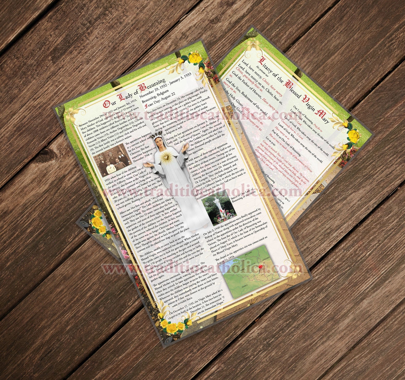 Our Lady of Beauraing Belgium Large Laminated Holy Prayer Card ...
