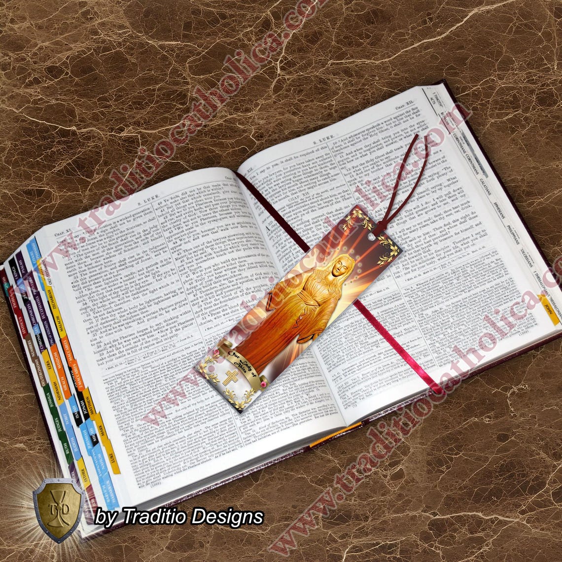 Our Lady of Akita, Japan Laminated Bible Scripture Bookmark. Statue of ...