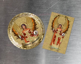 Imanes de San Selafiel Arcángel. Imanes estilo icono ortodoxo. Imanes de San Selafiel.