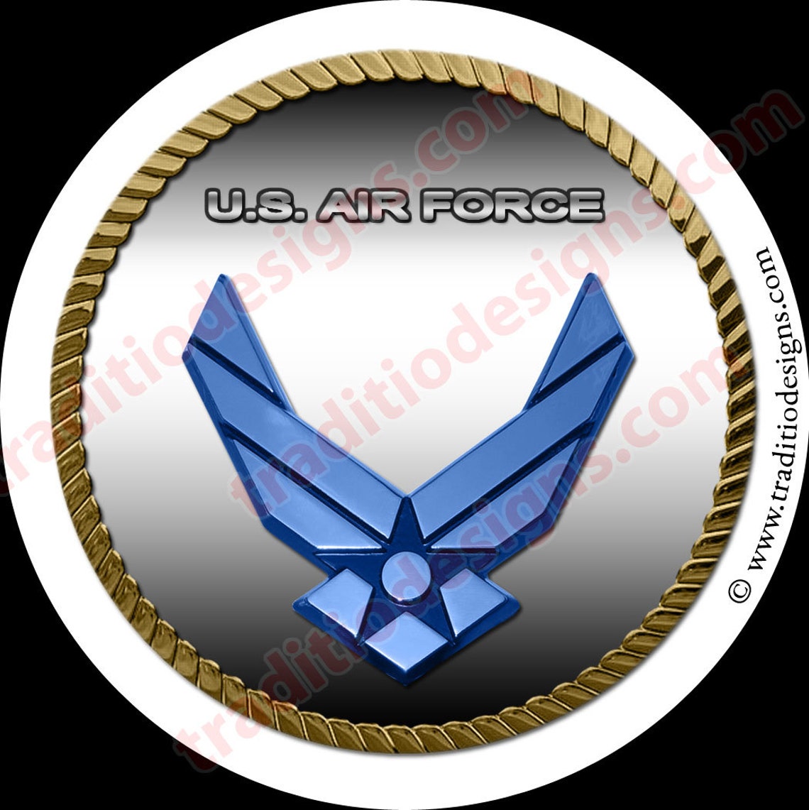 US Air Force Magnets, Air Force Decal Round 3.5 Inch and Rectangular