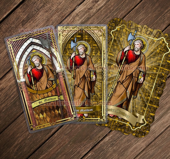 Saint Matthias the Apostle Catholic Holy Prayer Cards. St. - Etsy 日本