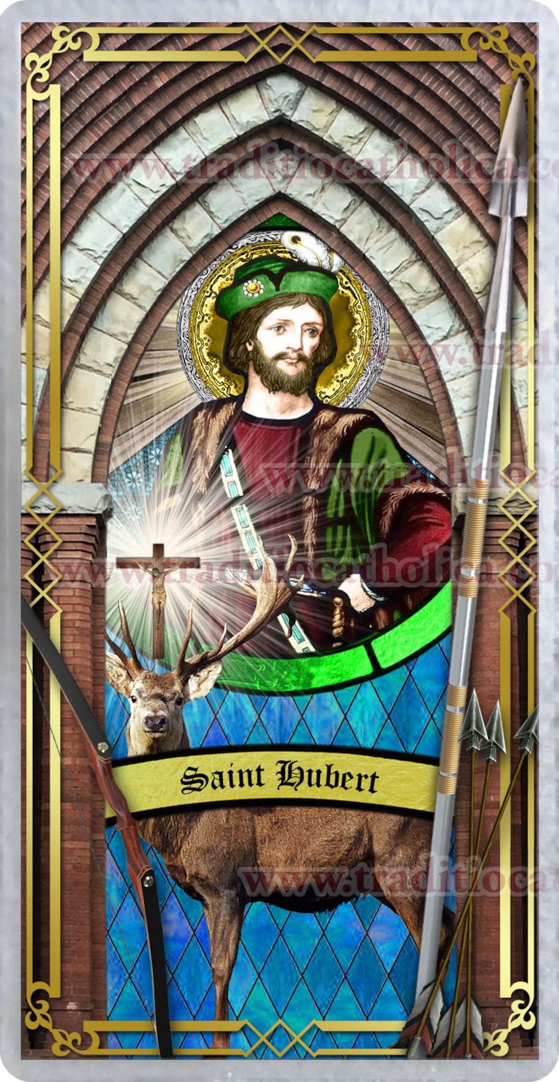 Saint Hubert patron of hunters and hunting laminated Prayer Etsy