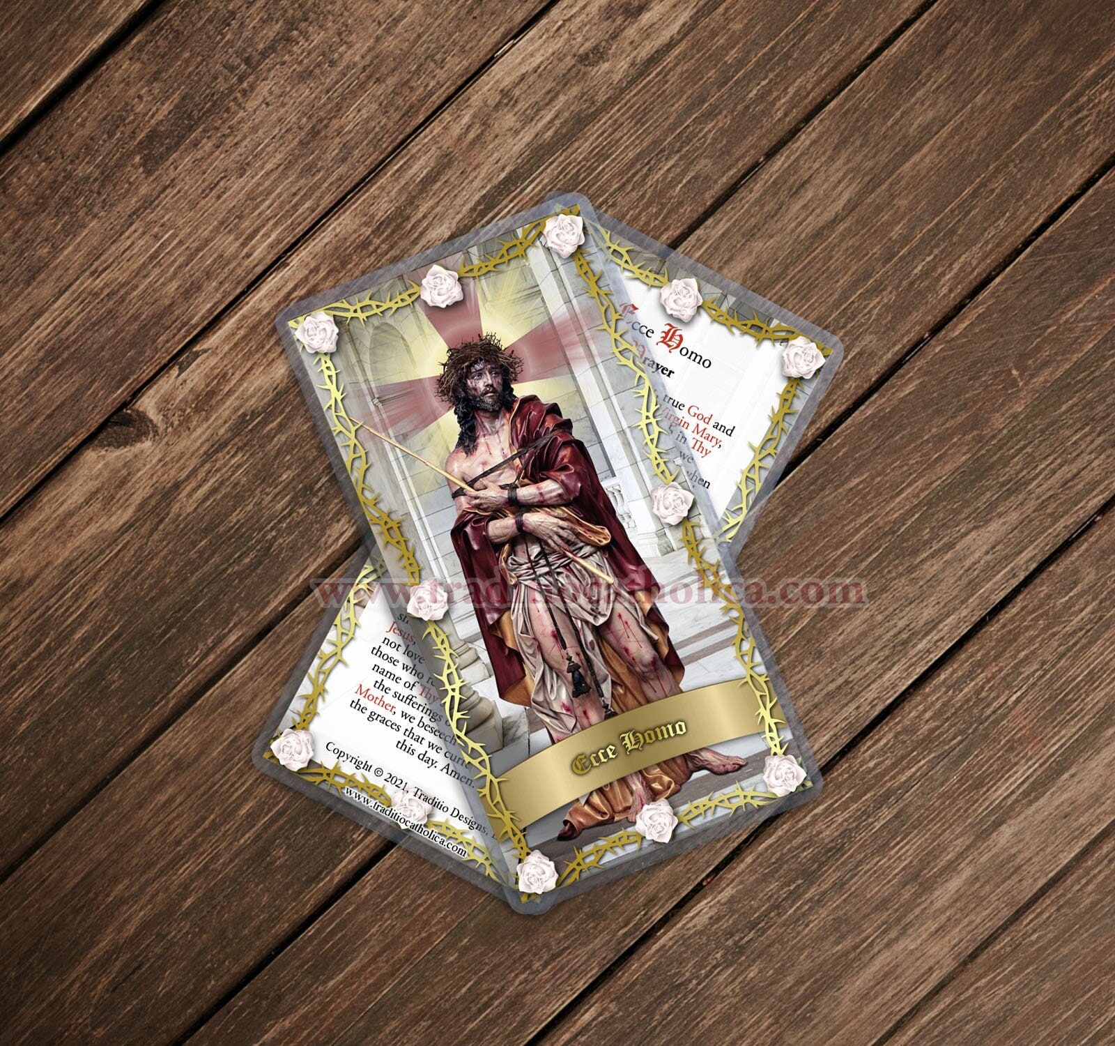 Ecce Homo Jesus Catholic Holy prayer card. Behold the Man prayer card. Jesus Collection.