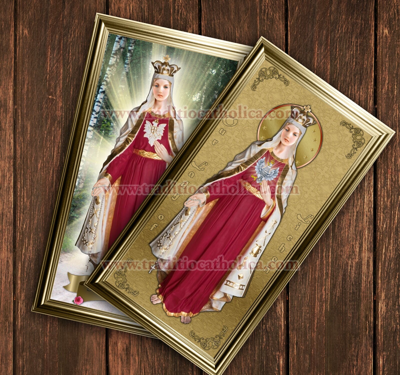 Our Lady of Lichen Poland Handcrafted Framed Prints. 7x14 Size