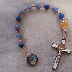 Our Lady of Fatima Limited Edition Royal Precious Relic Decade Rosary with 18K Rose Gold plating and quality stones