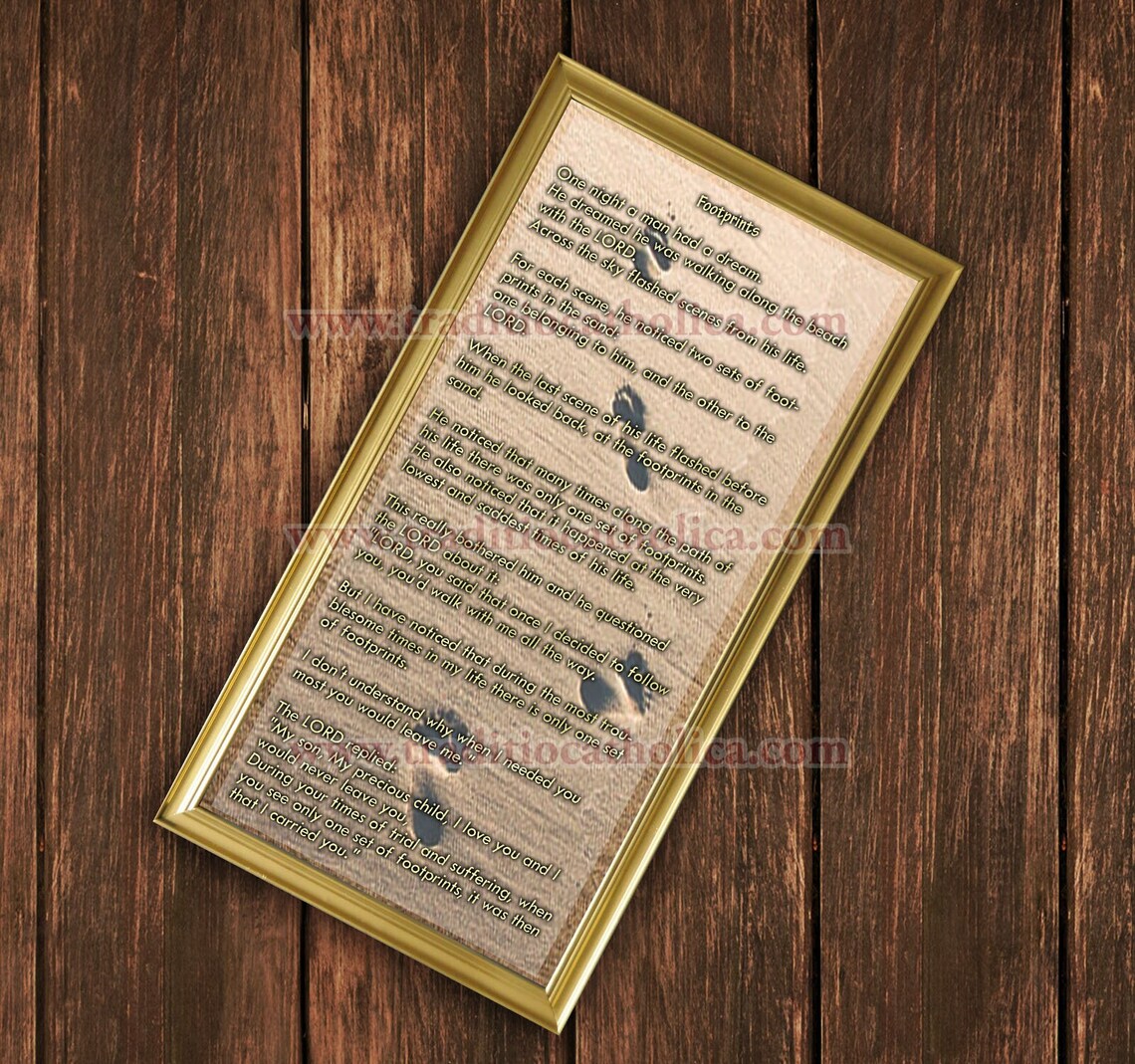 Footprints Poem Framed Print. 7x14 Size. Footprints Photo - Etsy