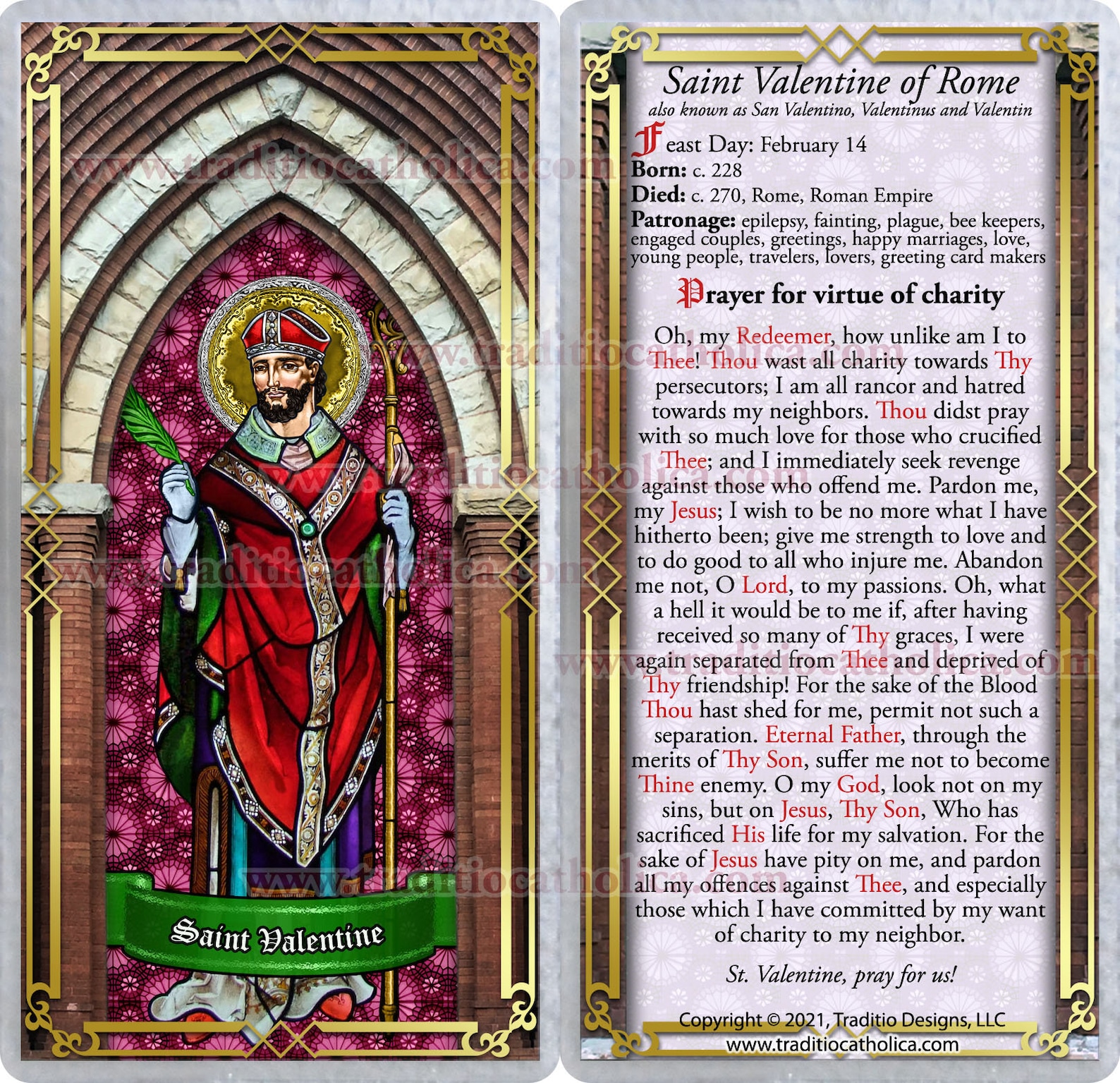 Saint Valentine of Rome patron of epilepsy fainting love | Etsy