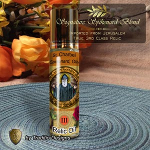 Aceite de unción con reliquia de San Charbel / Sanación y milagros / Aceite o juego de cartas