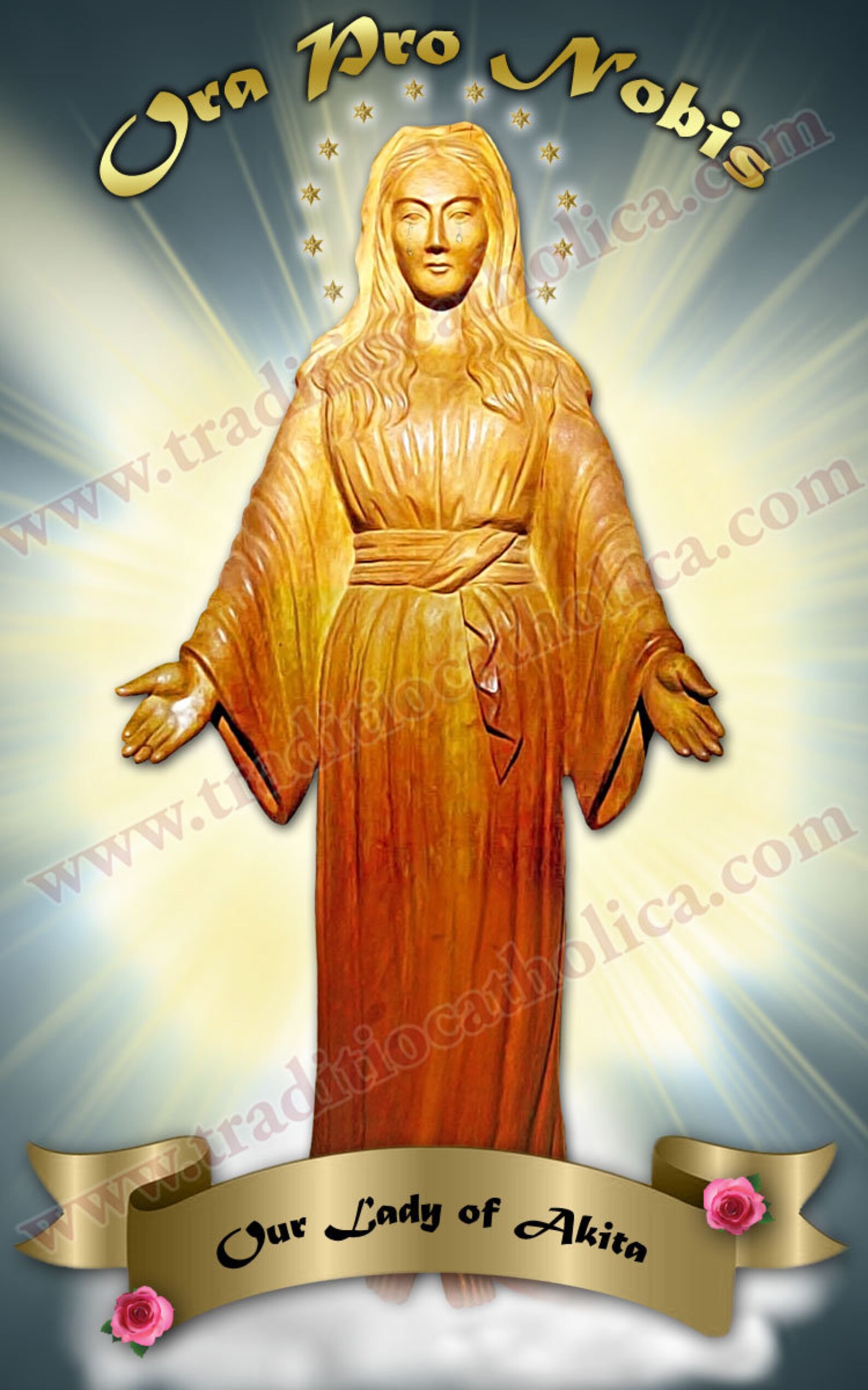 Our Lady of Akita, Japan Gold Round and Rectangular Custom Refrigerator ...