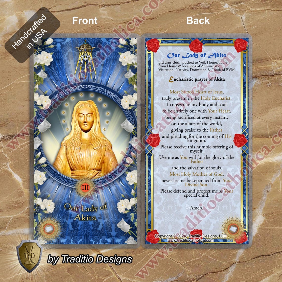 Our Lady of Akita Laminated Holy Prayer Cards. Our Lady of Akita Statue ...