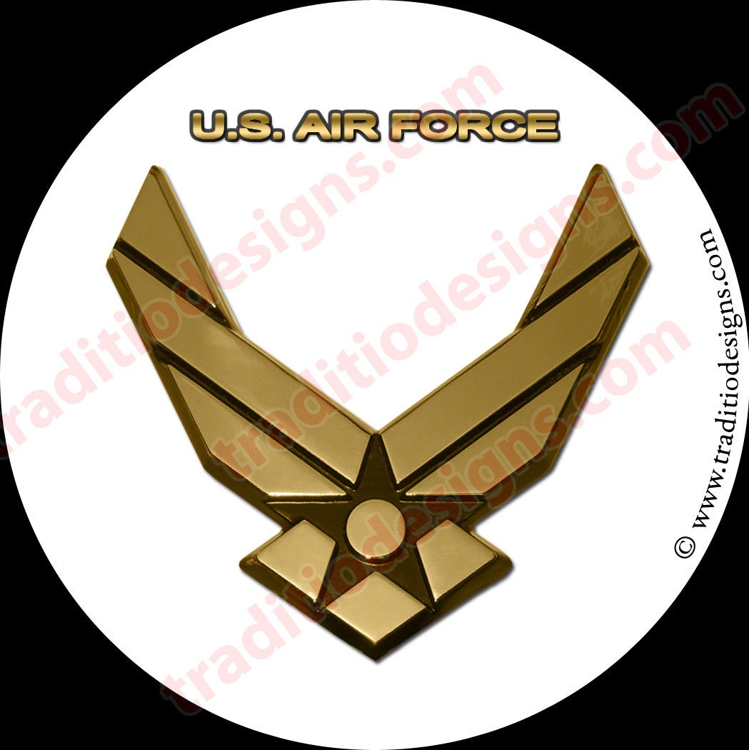 US Air Force Magnets, Air Force Decal Round 3.5 Inch and Rectangular