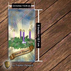Advent Wreath traditional Catholic holy prayer card. Heaven Collection. 5mil thickness image 5
