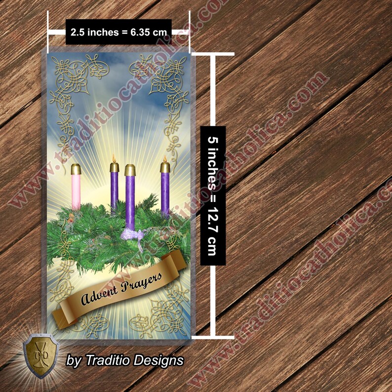 Advent Wreath traditional Catholic holy prayer card. Heaven Collection. 5mil thickness image 5