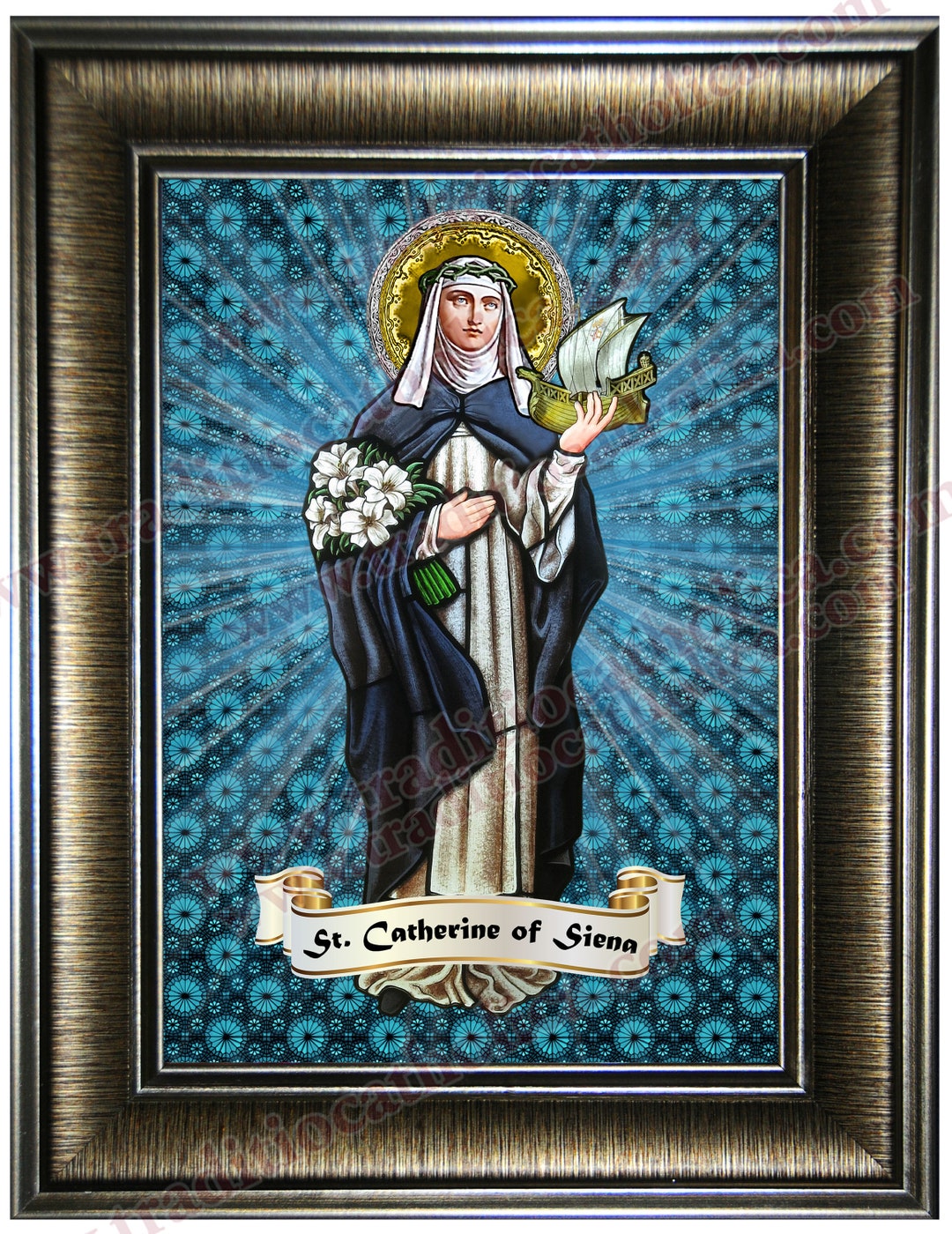 Saint Catherine of Siena Framed Prints With Silver or Gold Frame ...