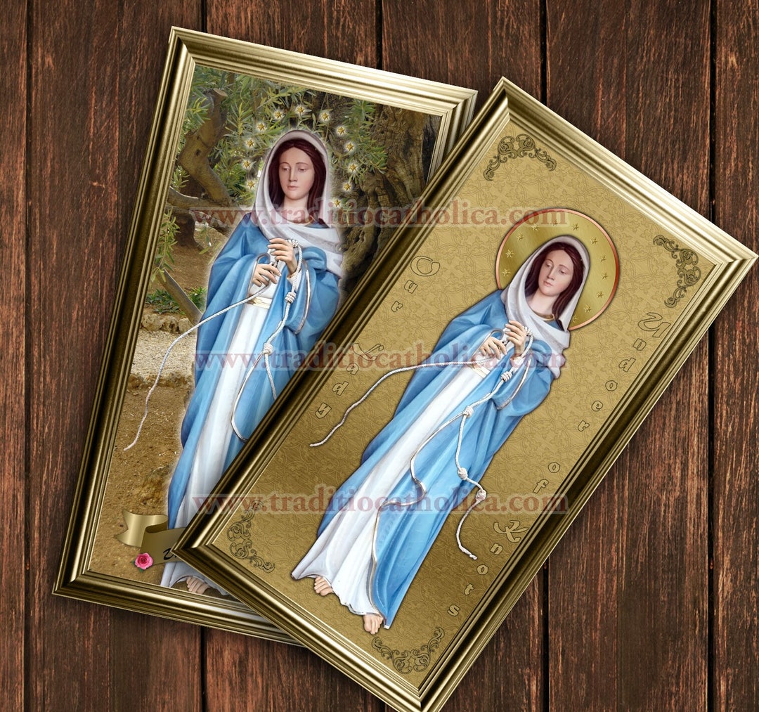 Our Lady Undoer of Knots Handcrafted Framed Prints. 7x14 Size. Our Lady ...