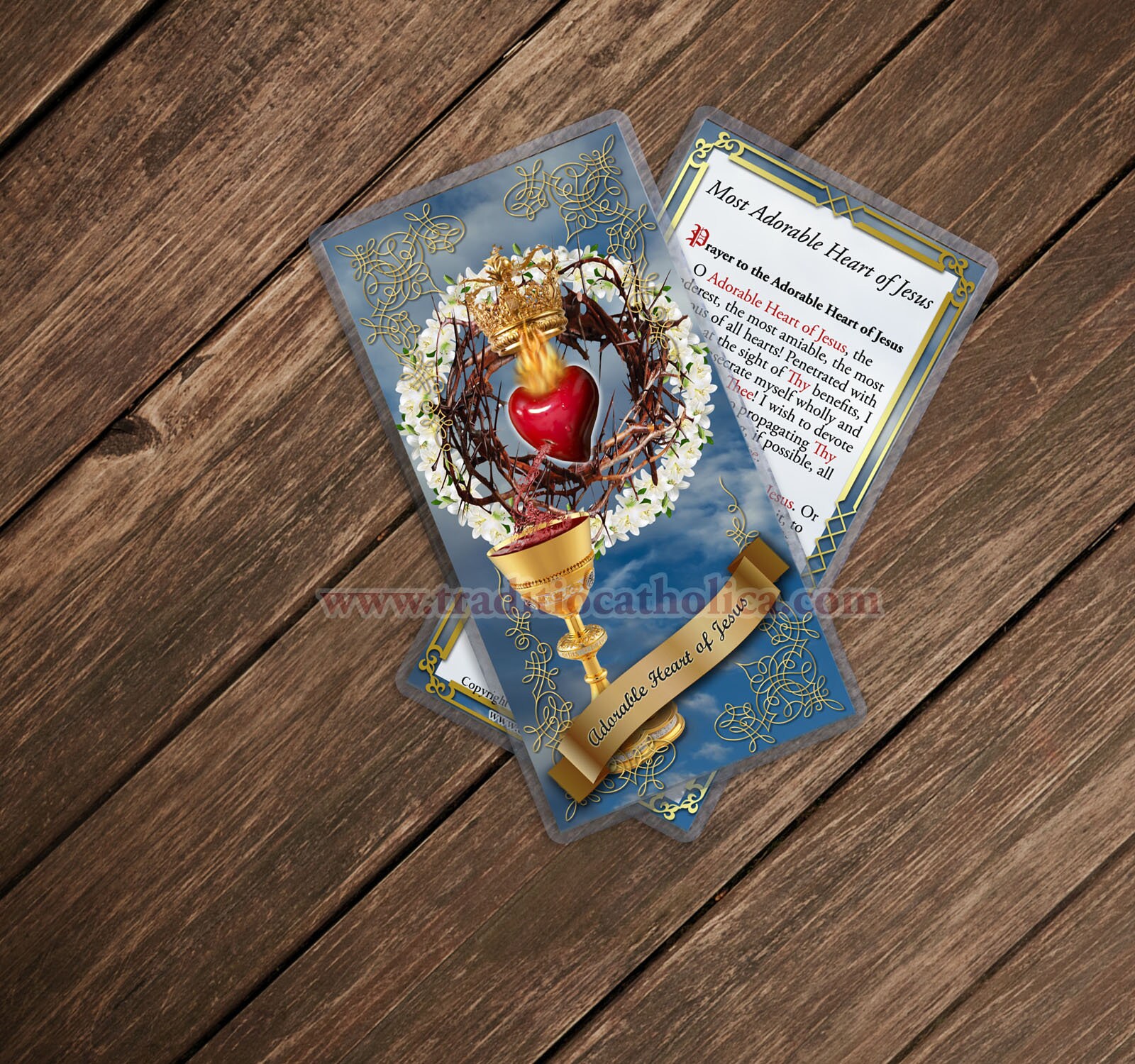 Gebetskarten Heiliges Herz Jesu – Laminiert, 20 Stück (für Andacht & Geschenk)