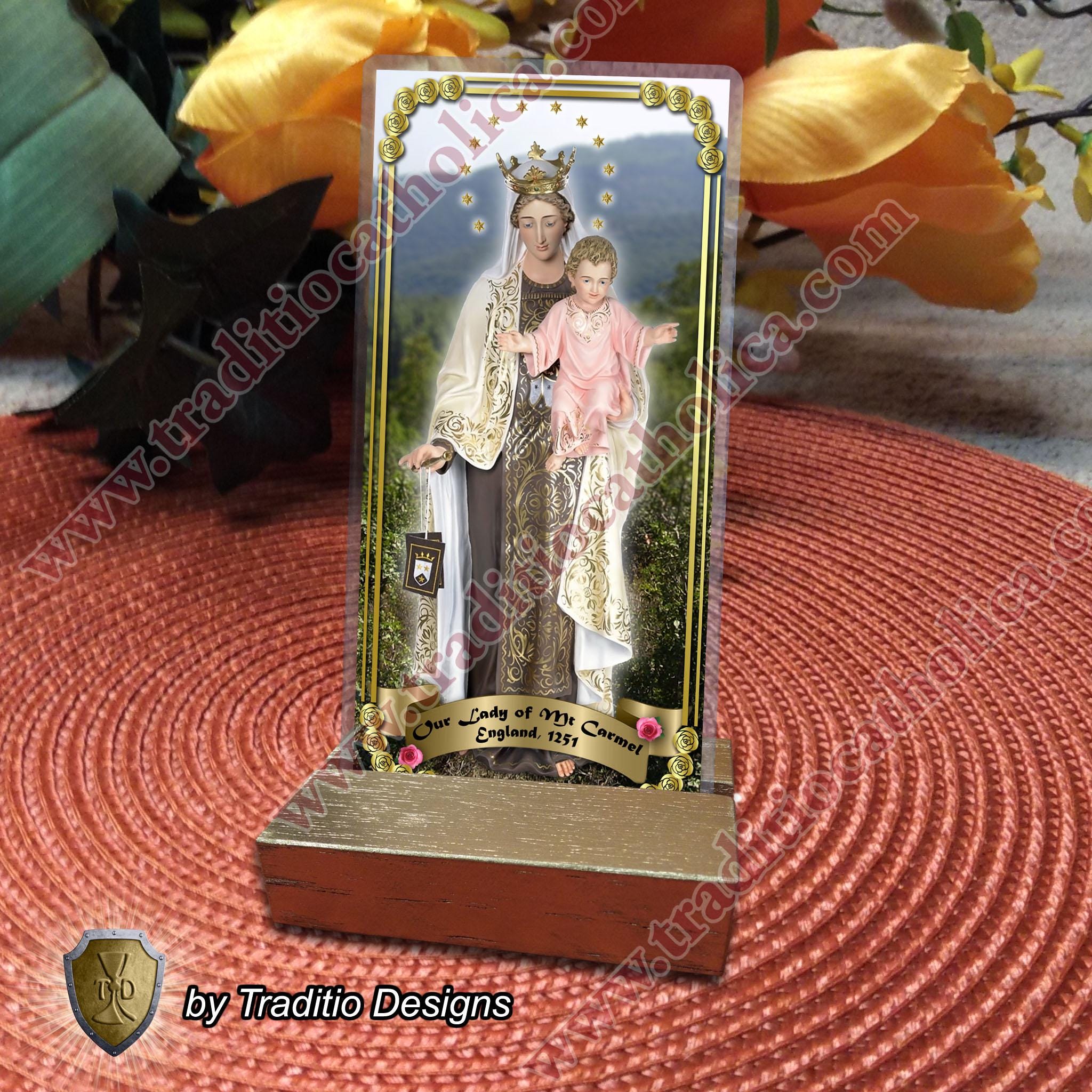 Our Lady of Mt Mount Carmel Laminated Catholic Holy Cards. Our Lady of ...