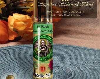 St. Roch Relic Anointing Oil | Knee Problems, Epidemics & Skin Disease | Oil or Card Set
