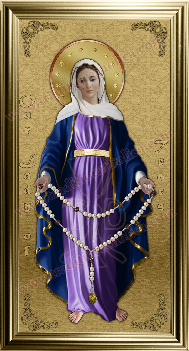Our Lady of Tears Handcrafted Framed Prints. 7x14 Size. Our Lady of ...
