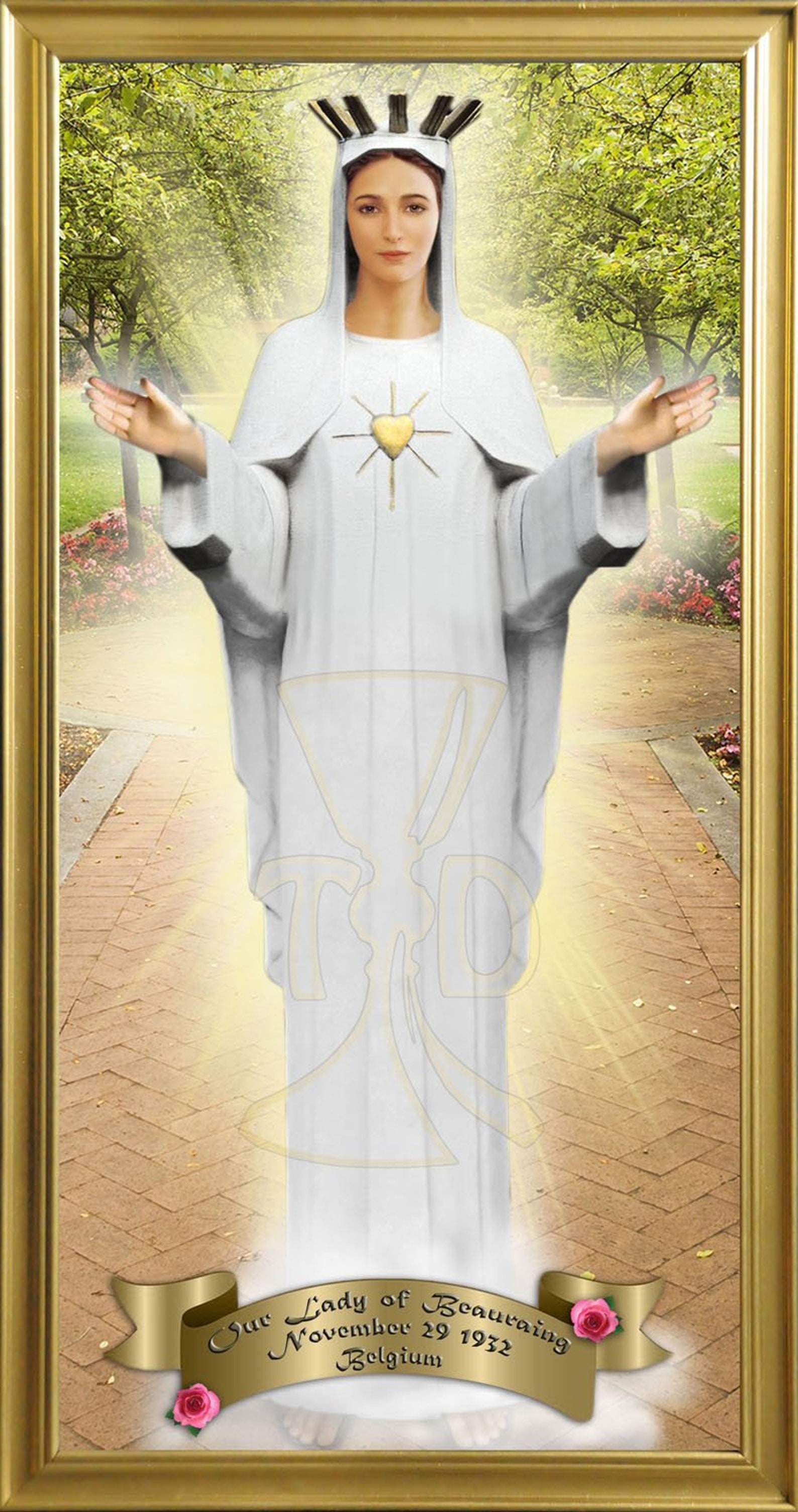 Our Lady of Beauraing Belgium Handcrafted Framed Prints. 7x14 Etsy