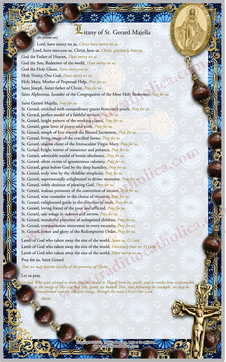 Carta di Preghiera con Medaglia San Gerardo Maiella | La Boutique di Lourdes