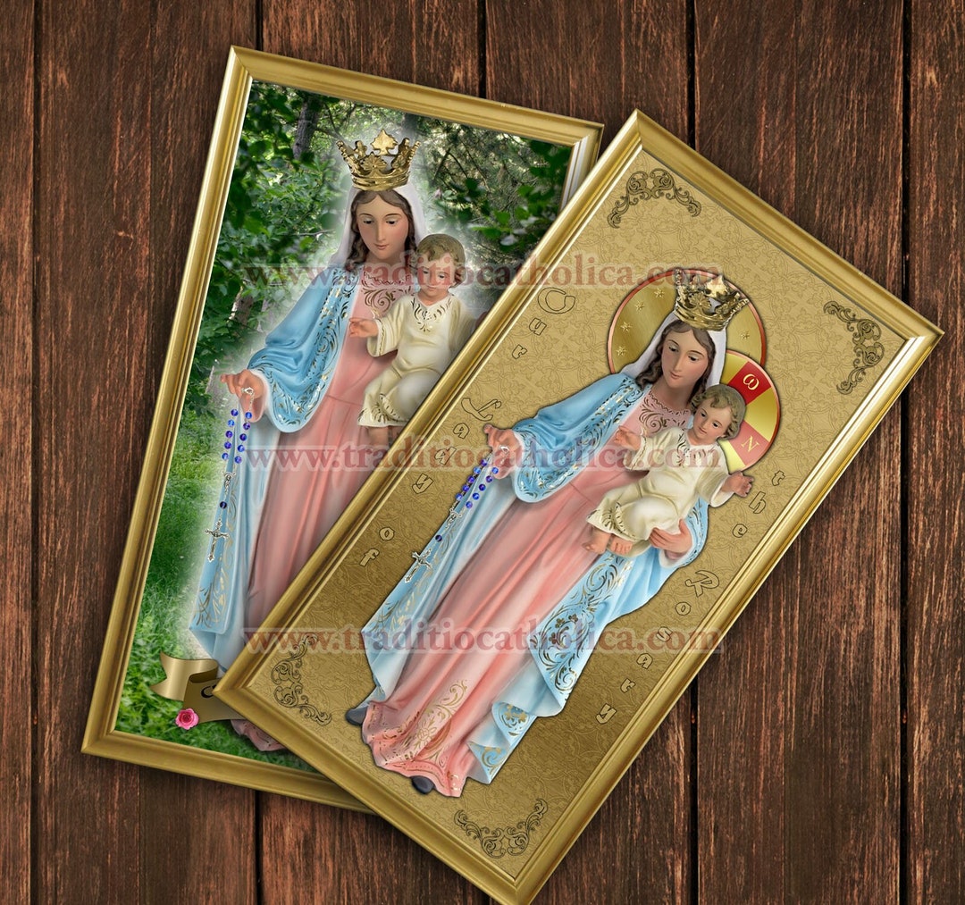 Our Lady of the Rosary Handcrafted Framed Prints. 7x14 Size. - Etsy