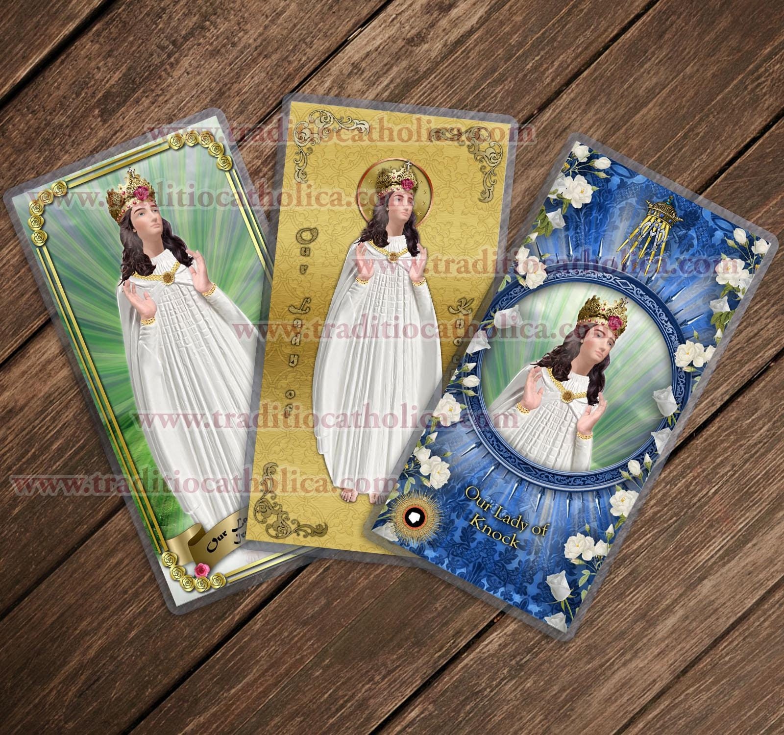 アイルランドのノックの聖母のラミネート加工されたカトリックの聖なる祈りのカード。ノックの聖母の像の芸術。 - Etsy 日本