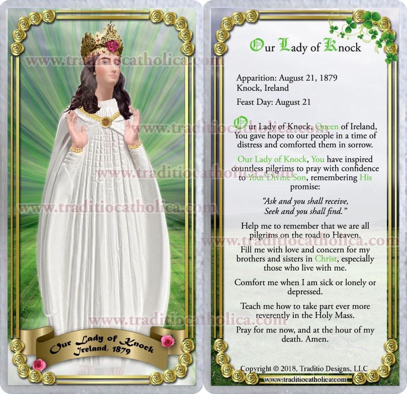 Our Lady of Knock Ireland Laminated Catholic Holy Prayer Etsy