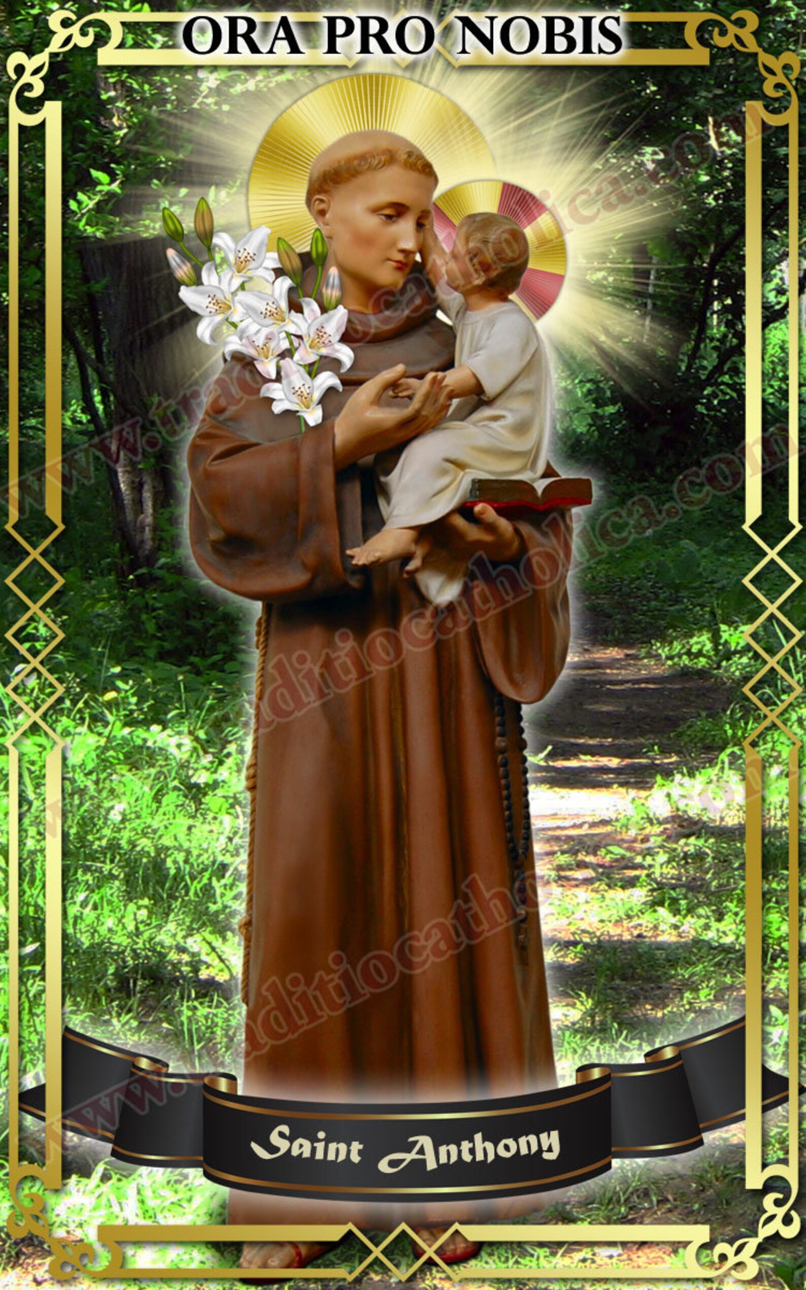 Saint St. Anthony Patron of Lost Articles Stained Glass Round Etsy