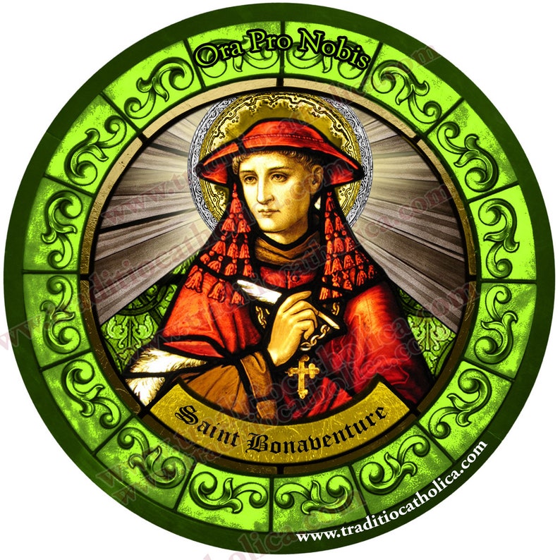 Saint St. Bonaventure patron of intestinal problems Stained Etsy