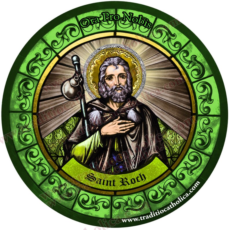 Saint St. Roch patron of pandemics and knee problems Stained Etsy