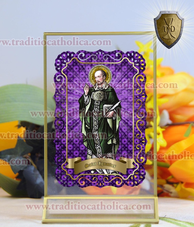 St. Ignatius of Loyola Stained Glass Laminated Holy Prayer Cards ...