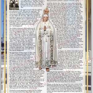 Our Lady of Fatima Portugal Large Laminated Holy Prayer Card ...