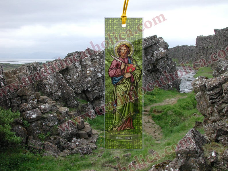 Saint Mark the Evangelist CLEAR See-through Stained Glass Laminated ...