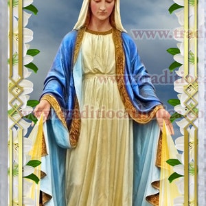 Ave Maria, Hail Mary Traditional Catholic Latin laminated Holy Prayer card. Includes English. image 2