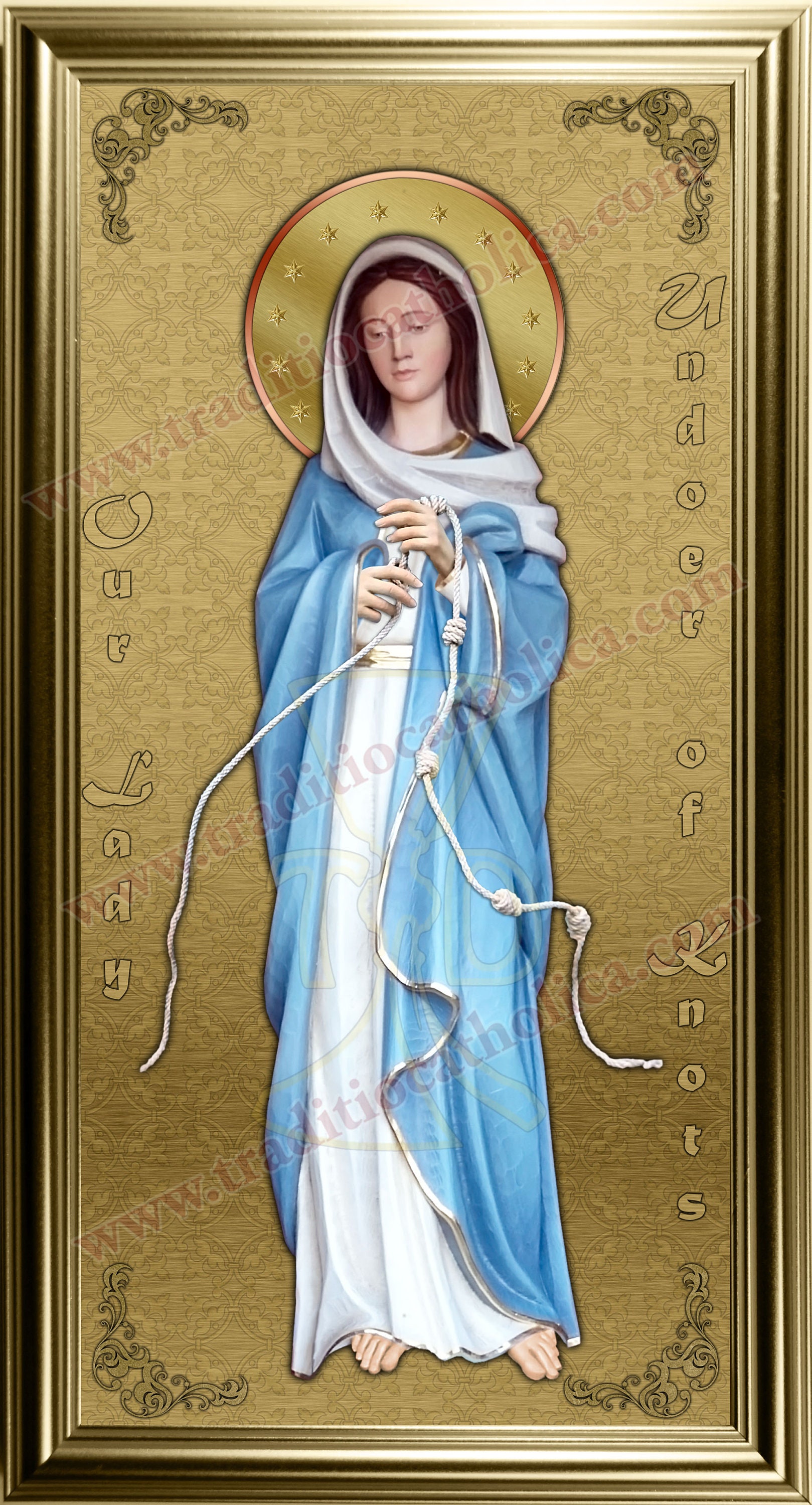 Our Lady Undoer of Knots Handcrafted Framed Prints. 7x14 Size. Our Lady ...