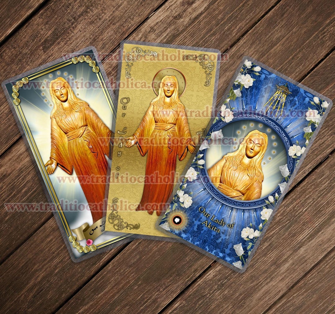 Our Lady of Akita Laminated Holy Prayer Cards. Our Lady of Akita Statue ...
